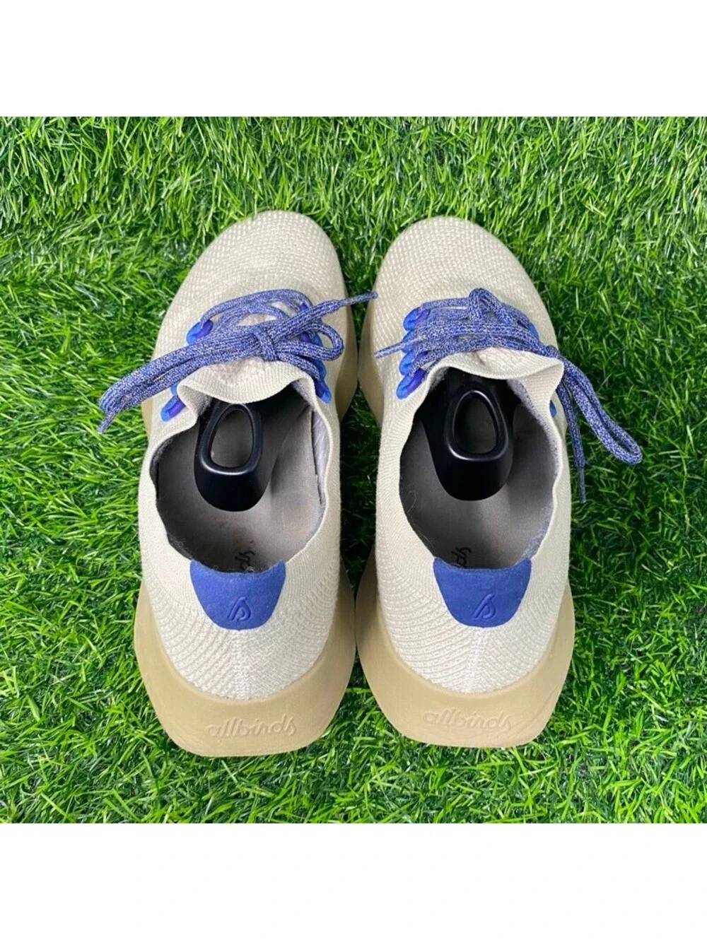 Allbirds Tree Dasher Sneakers Men's 12M Beige Blue Athletic Running Shoes 2215